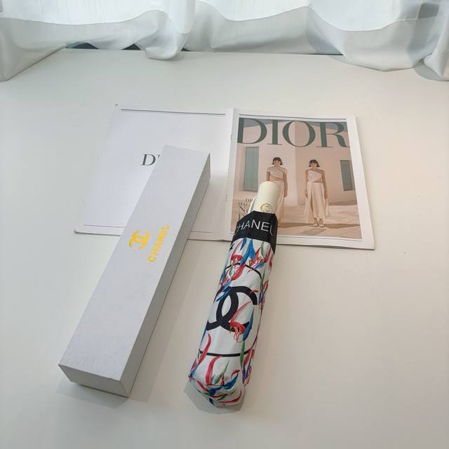 chanel Chanel Tri-Fold Automatic Folding Umbrella Uses Taiwan Imported Uv Ant