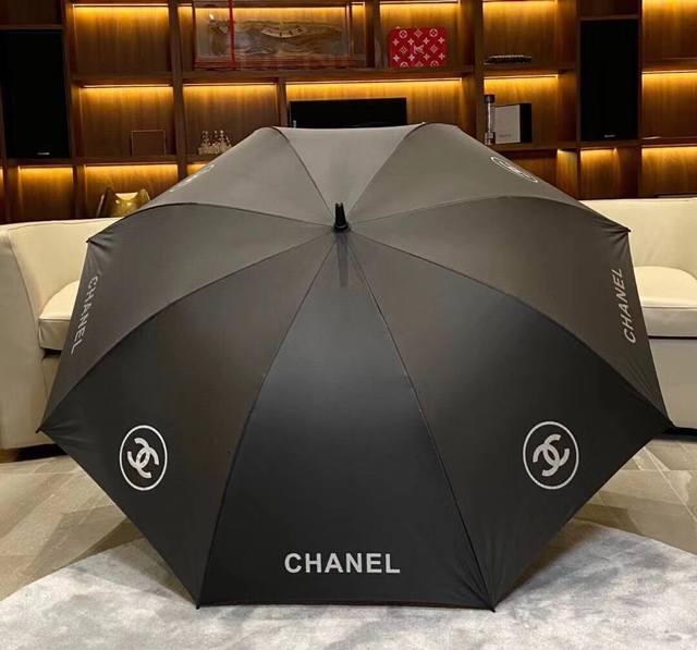 Long Umbrella Chanel Xiaoxiang Counter New Summer Style Big Logo Black Sunny And