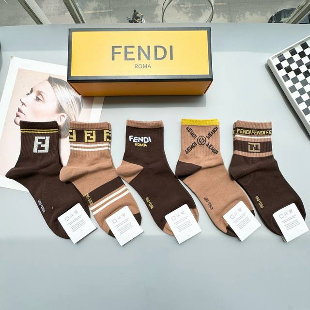 Comes With Packaging. One Box Contains Five Pairs Of Fendi Fendi Big F New Produ