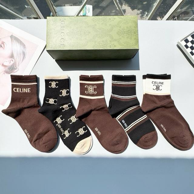 Comes With Packaging. One Box Contains Five Pairs Of Celine's Popular Mid-Tube S