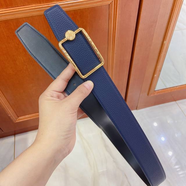 hermes 38Mm Belt Stainless Steel Hardware With Original Togo Leather Imported
