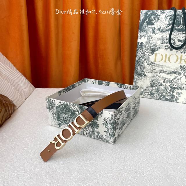 dior's Double-Sided Belt With A Detachable Buckle Is Made Of Smooth Cowhide A