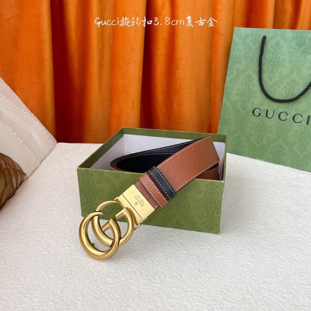 gucci New Embossed Belt One Side Classic Embossed One Side Imported Plain Wit
