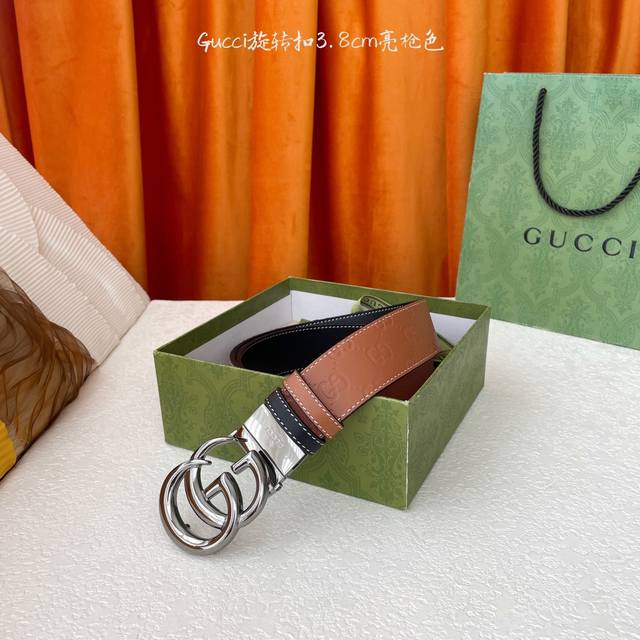 gucci New Embossed Belt One Side Classic Embossed One Side Imported Plain Wit