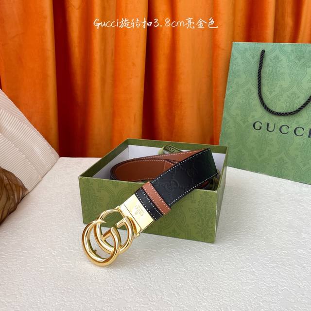 gucci New Embossed Belt One Side Classic Embossed And One Side Imported Plain