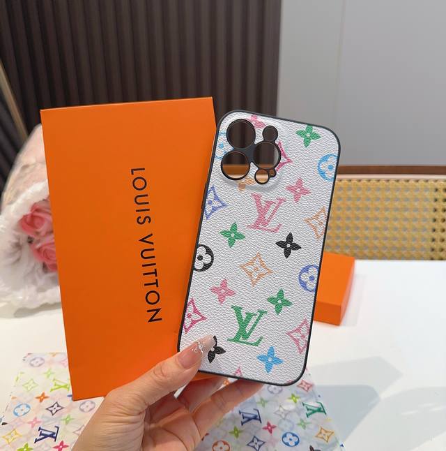 lv Fine Hole Full Package 33 Color Edge Leather Mobile Phone Case Model In Or