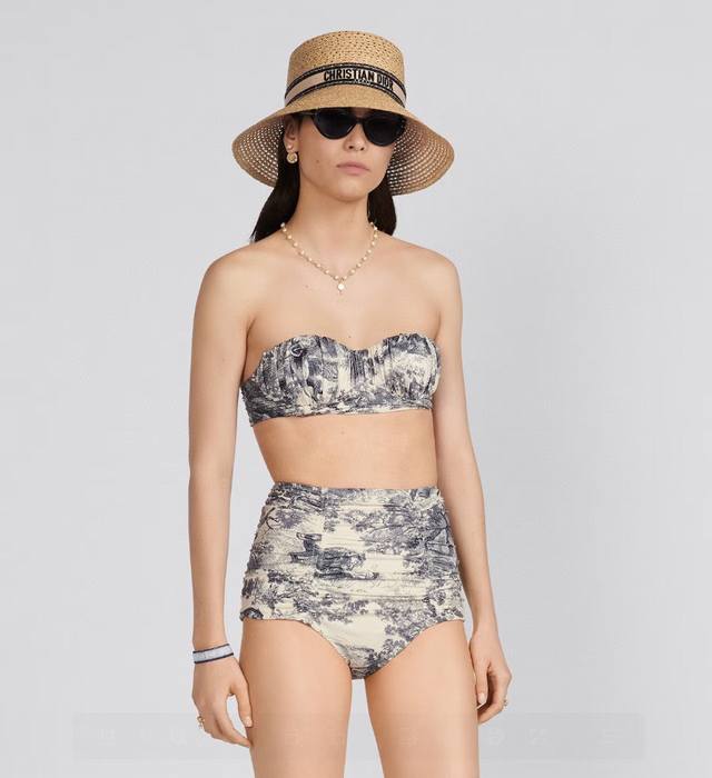 dior Bandeau Bikini With Detachable Shoulder Straps. Suitable For A Variety O