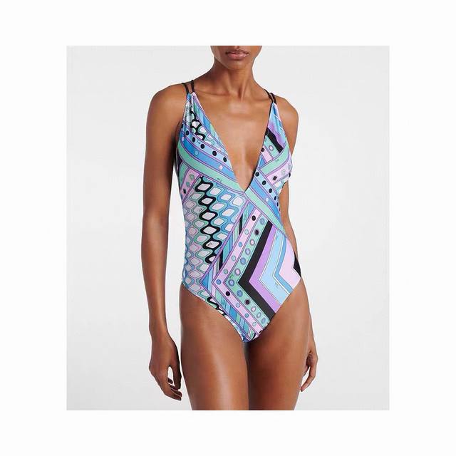 The Latest One-Piece Swimsuit From The Trendy Brand Pucci. Suitable For A Variet