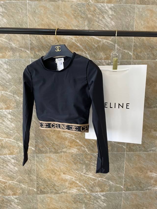 celine New High Elastic Fitness Short Yoga Suit Sports Suit ~ Long Sleeve Sli