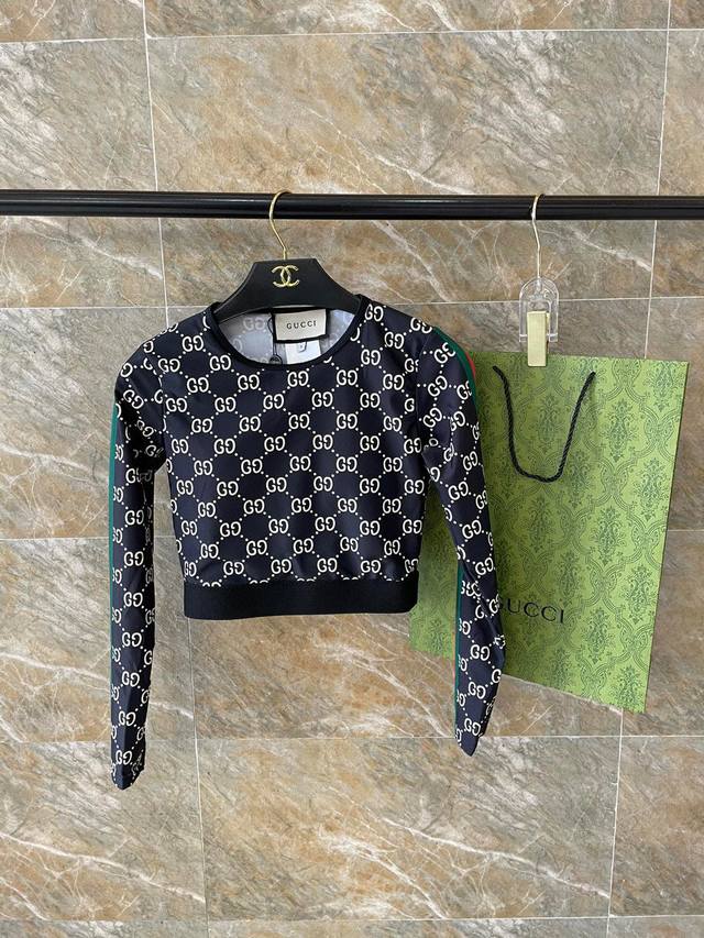 gucci New High Elastic Fitness Short Yoga Suit Sports Suit ~ Long Sleeve Slim