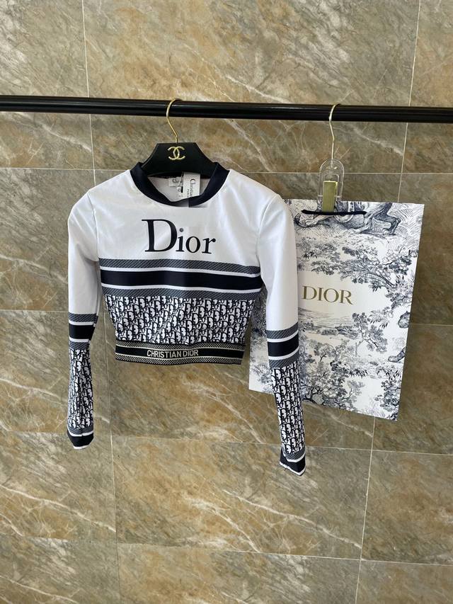 dior New High Elastic Fitness Short Yoga Suit Sports Suit ~ Long Sleeve Slim