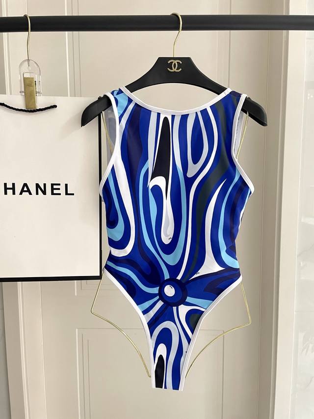 Pucci Counter New One-Piece Swimsuit Swimsuit Scarf 2-Piece Set With Elegant Tem
