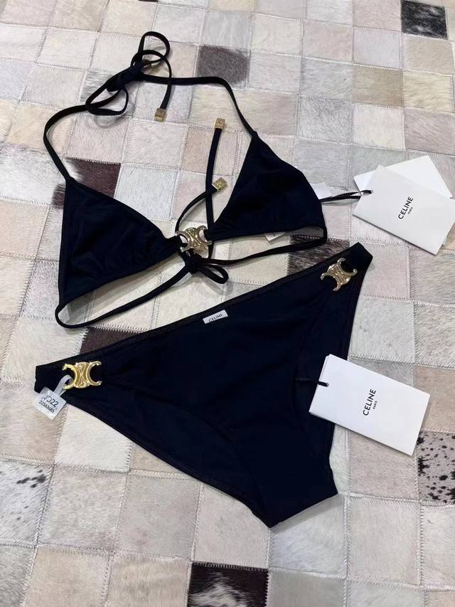 celine The Arc De Triomphe Halter Neck Bikini Continues The Classic Minimalis