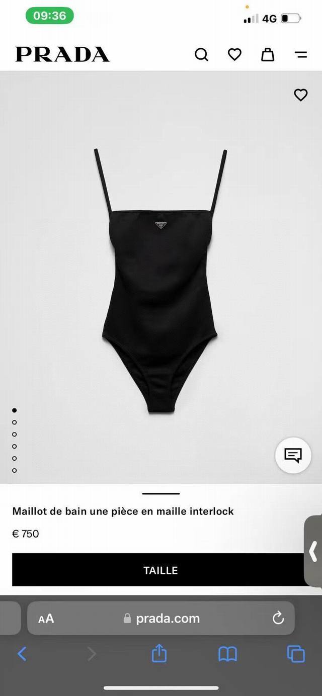 Prada One-Piece Swimsuit Suitable For A Variety Of Scenarios. It Can Be Worn As