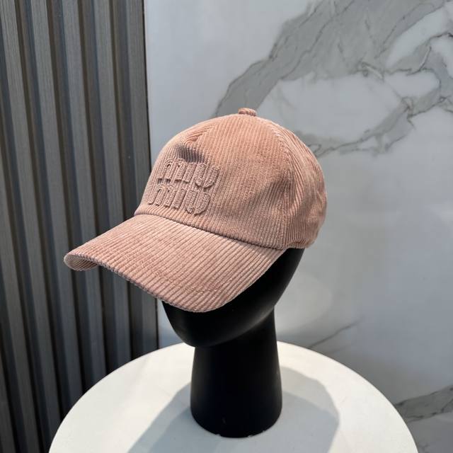 miumiu Miu Miu Limited Edition New Corduroy Baseball Cap Corduroy Textured Du