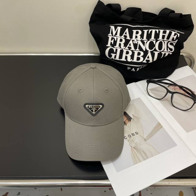 pr Da Prada Denim Inverted Triangle Baseball Cap. The Same Fabric As The Show