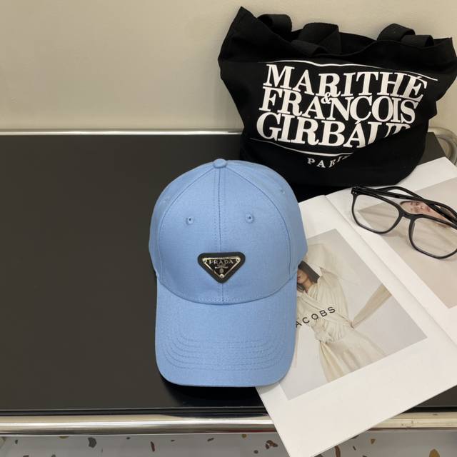 pr Da Prada Denim Inverted Triangle Baseball Cap. The Same Fabric As The Show