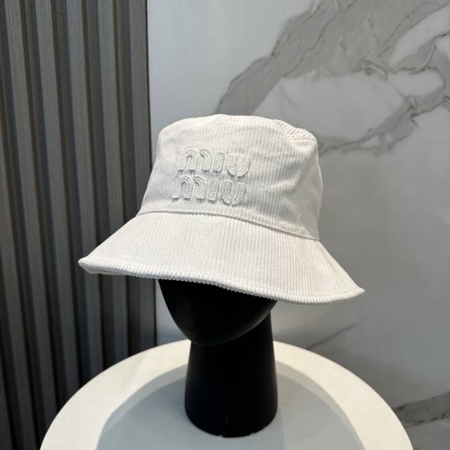 miumiu Miu Miu Limited Edition New Corduroy Bucket Hat Baseball Cap Corduroy