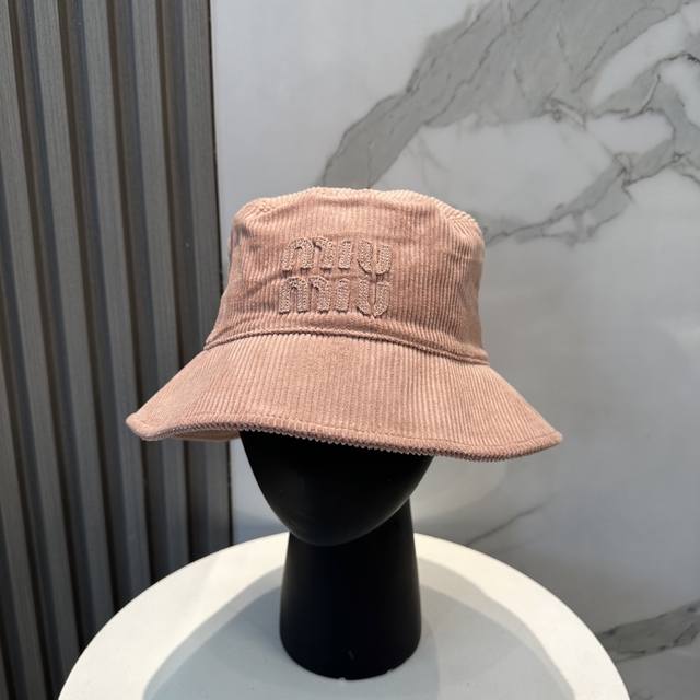 miumiu Miu Miu Limited Edition New Corduroy Bucket Hat Baseball Cap Corduroy