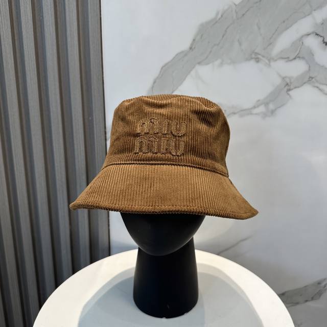 miumiu Miu Miu Limited Edition New Corduroy Bucket Hat Baseball Cap Corduroy