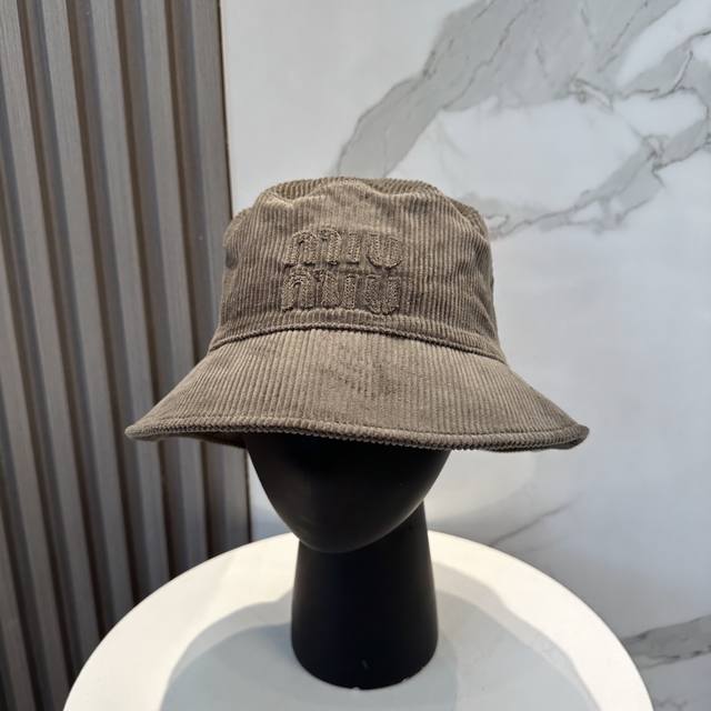 miumiu Miu Miu Limited Edition New Corduroy Bucket Hat Baseball Cap Corduroy