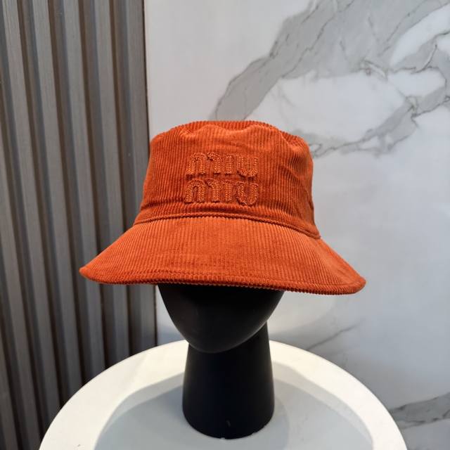 miumiu Miu Miu Limited Edition New Corduroy Bucket Hat Baseball Cap Corduroy