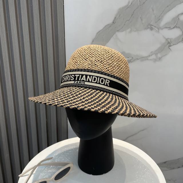 prada Prada Straw Hat Lady Style Basin Hat Made Of High-Grade Fine Straw, Hig