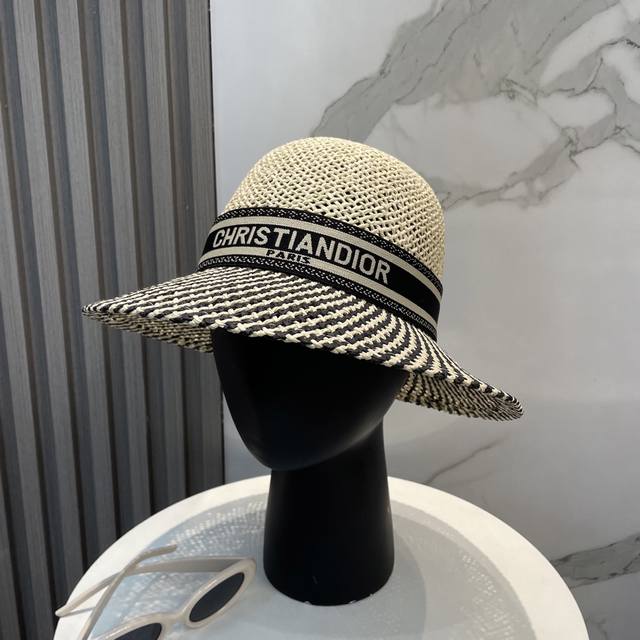 Dior Dior Straw Hat Lady Style Basin Hat Made Of High-Grade Fine Straw High-End