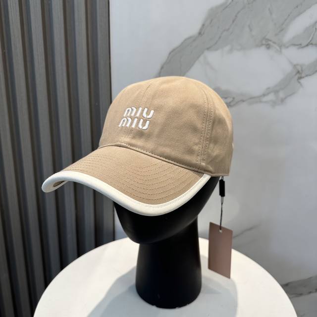 With Dust Bag. Miumiu New Order Style Embroidered Baseball Cap, Big Brand Style,