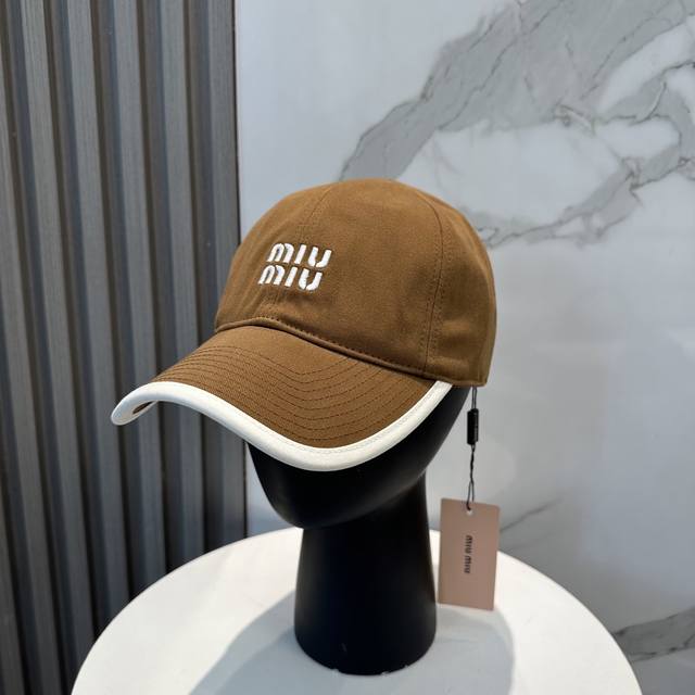 With Dust Bag. Miumiu New Order Style Embroidered Baseball Cap, Big Brand Style,