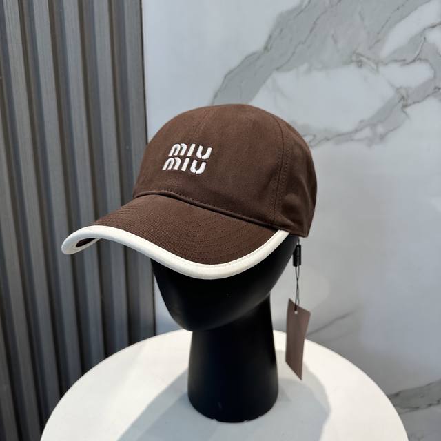 With Dust Bag. Miumiu New Order Style Embroidered Baseball Cap, Big Brand Style,