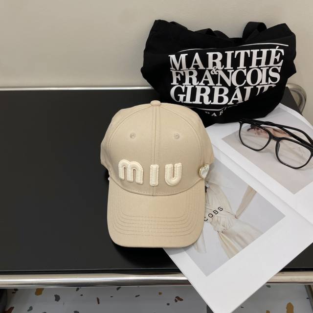 With Dust Bag. Miumiu New Denim Order Model Embroidered Baseball Cap Big Brand M