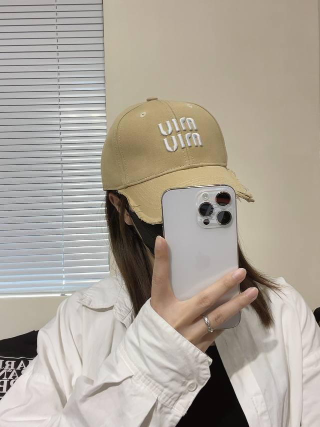With Dust Bag. Miumiu New Denim Order Style Embroidered Baseball Cap Big Brand S