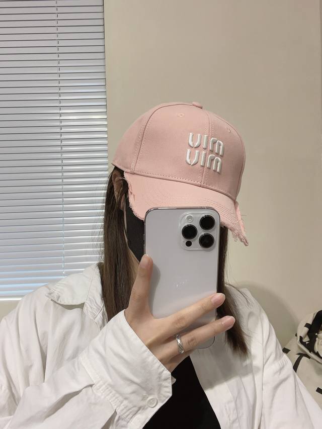 With Dust Bag. Miumiu New Denim Order Style Embroidered Baseball Cap, Big Brand