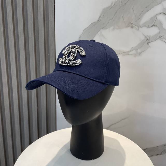 Chanel Chanel New Product High-End Full Diamond Hard Top Baseball Cap Xiaoxiang