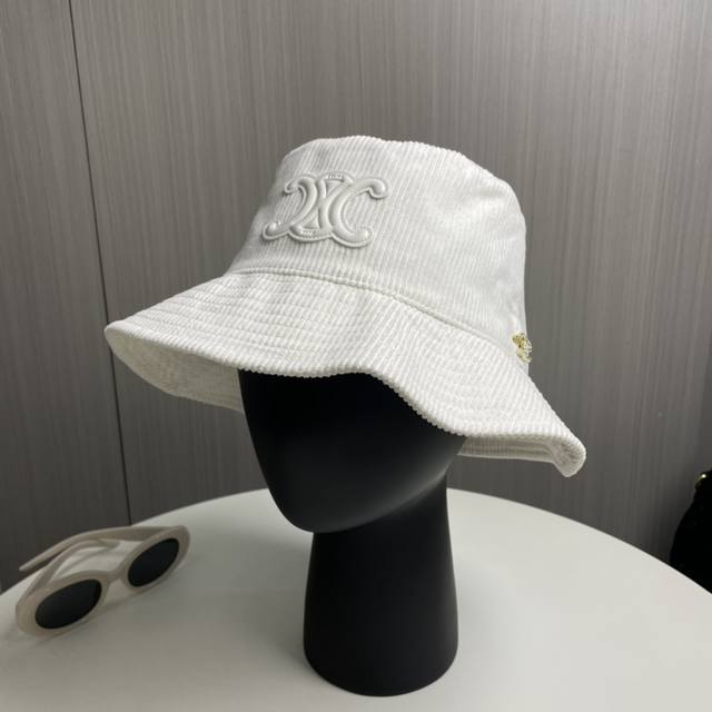 Celine High Version Official Website Latest Corduroy Vertical Stripe Fisherman H
