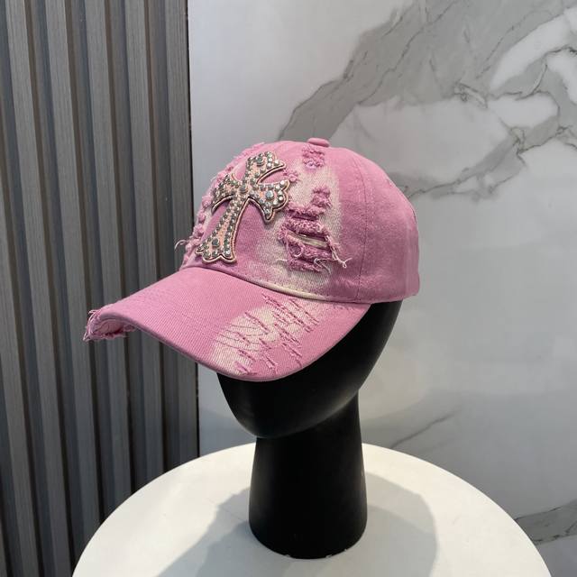 Chrome Hearts New Baseball Cap With Personality, Fashion, Classic Cross Logo, Ca