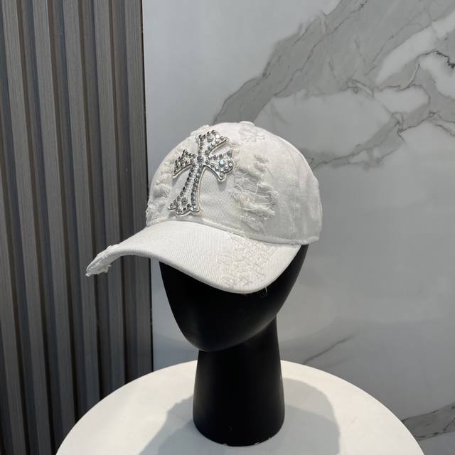 Chrome Hearts New Baseball Cap With Personality, Fashion, Classic Cross Logo, Ca