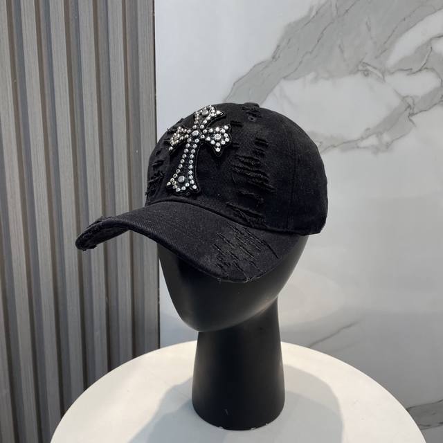 Chrome Hearts New Baseball Cap With Personality, Fashion, Classic Cross Logo, Ca