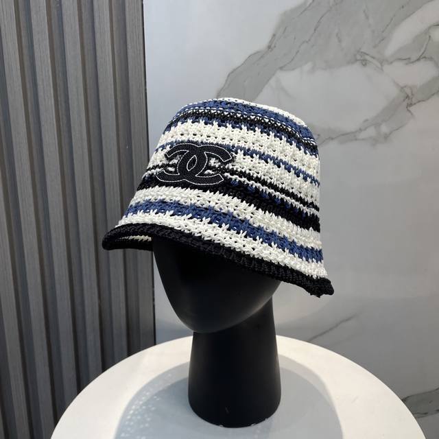 Chanel Knitted Bucket Hat Sunscreen Fisherman Hat High Density To Make A Super T