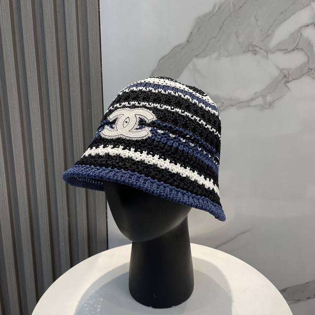 Chanel Knitted Bucket Hat Sun Protection Fisherman Hat High Density To Make A Su