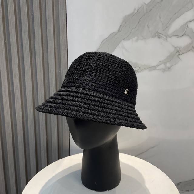 Chanel Knitted Bucket Hat Sunscreen Fisherman Hat High Density To Make A Super T