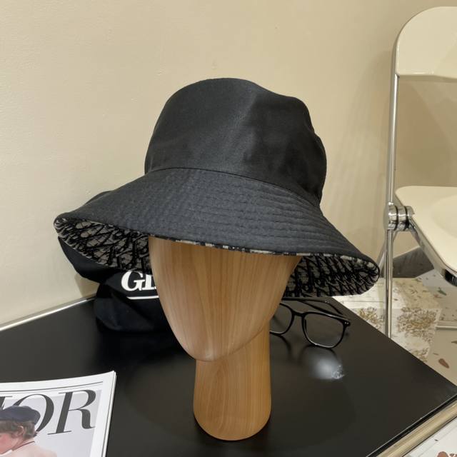 Dior Dior Official Website Latest Double-Sided Full Print Dior Logo Bucket Hat W