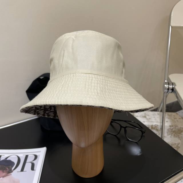 Dior Dior Official Website Latest Double-Sided Full Print Dior Logo Bucket Hat W