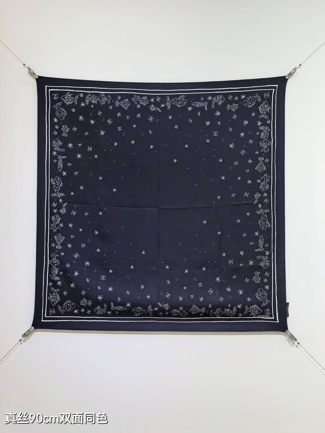 scc2516 18 Momme Double-Sided 90X90Cm Twill Silk Chanel
