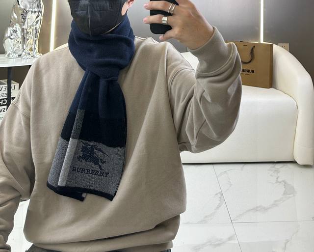burberry Hot Sale High-End Men's Scarf Classic Warhorse Check Exclusive Cow G