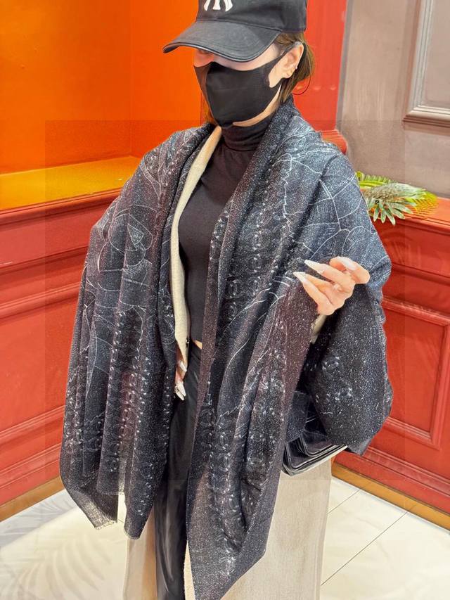 New Shiny Scarf, New Style, Customer-Provided Silver Cashmere Fabric Long Scarf,