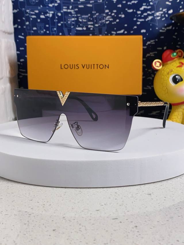lv Louis Vuitton New Product Full-Printed Letters One-Piece Sunglasses For Wo