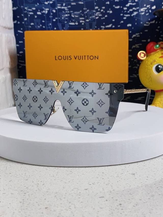 lv Louis Vuitton New Product Full-Printed Letters One-Piece Sunglasses For Wo