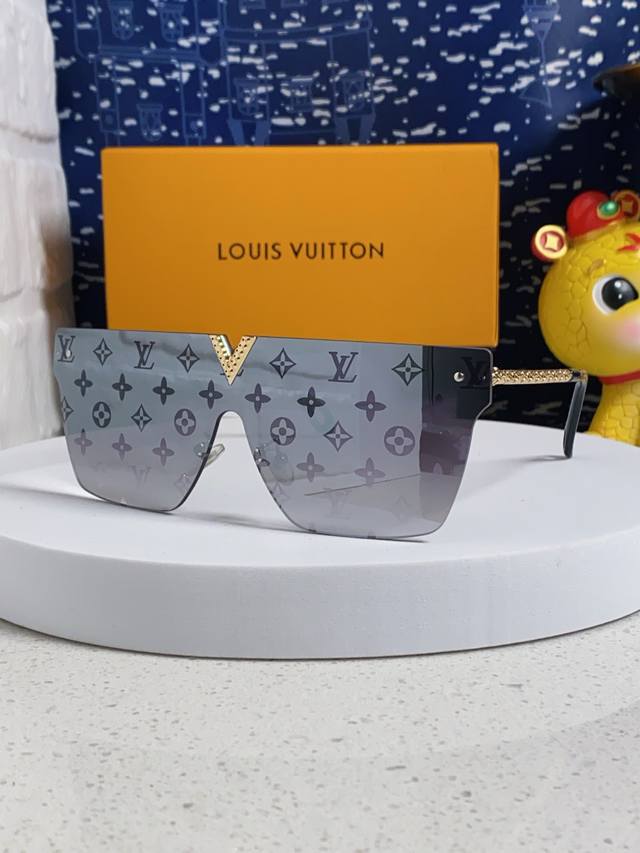 lv Louis Vuitton New Product Full-Printed Letters One-Piece Sunglasses For Wo